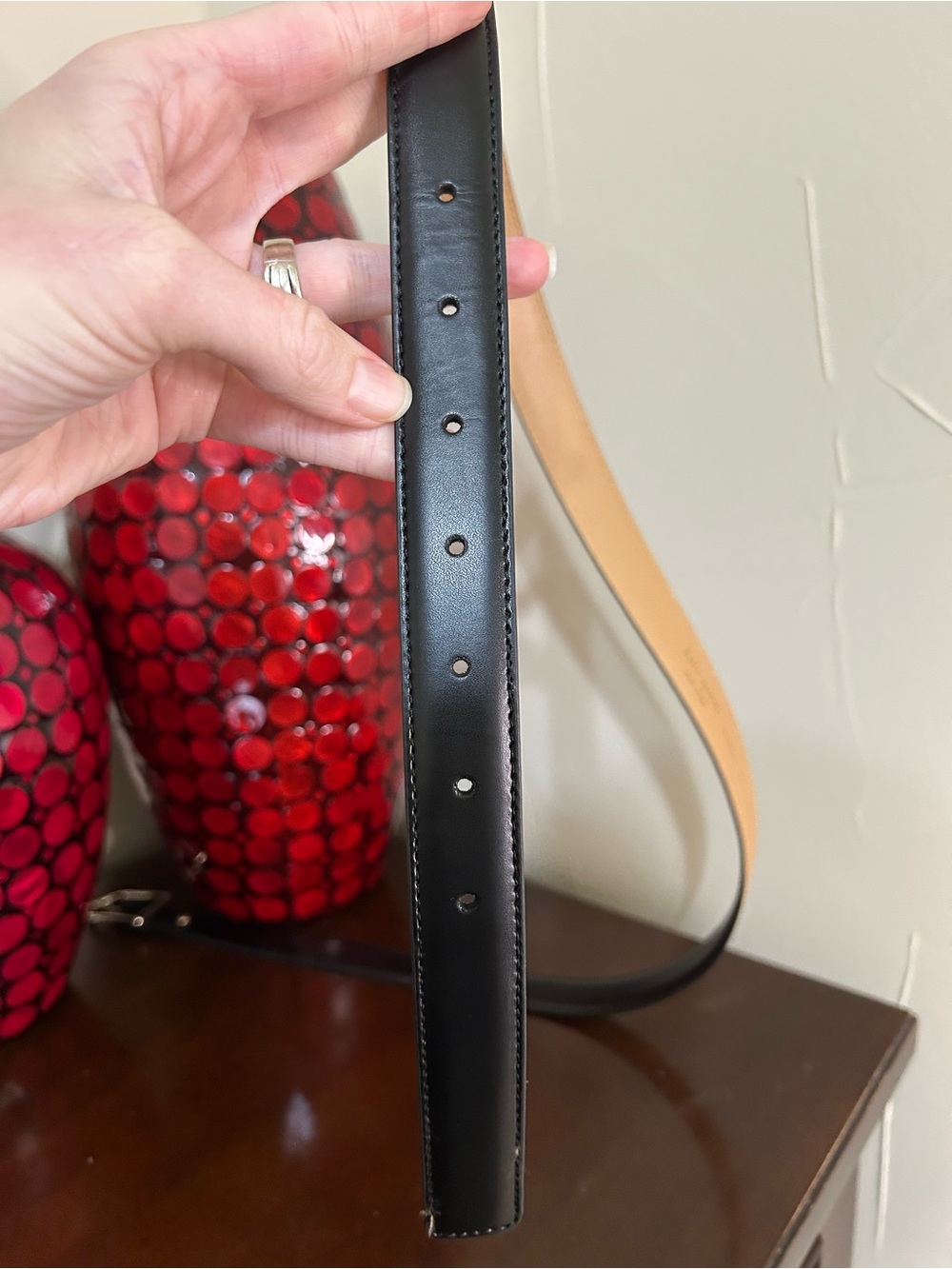 Kate Spade 25MM Stitched Feather Edge Belt - L/XL MSRP $58 - Picture 7 of 14